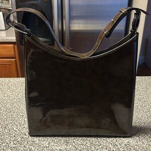 Ferragamo Tortoise Patent Leather Purse